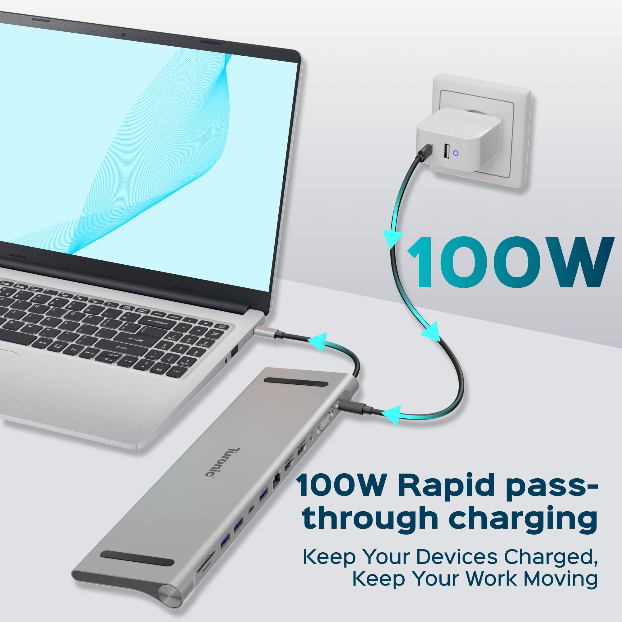 Turonic DockHub Office 12-in-1 USB-C Hub with 100W PD (BYL-2003U2)