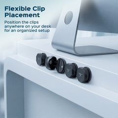 Turonic Cable Clip CC1 — Rotatable Cord Holder (6-pack)