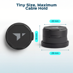 Turonic Cable Clip CC1 — Rotatable Cord Holder (6-pack)
