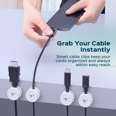 Turonic Cable Clip CC1 — Rotatable Cord Holder (6-pack)