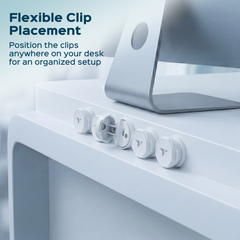 Turonic Cable Clip CC1 — Rotatable Cord Holder (6-pack)