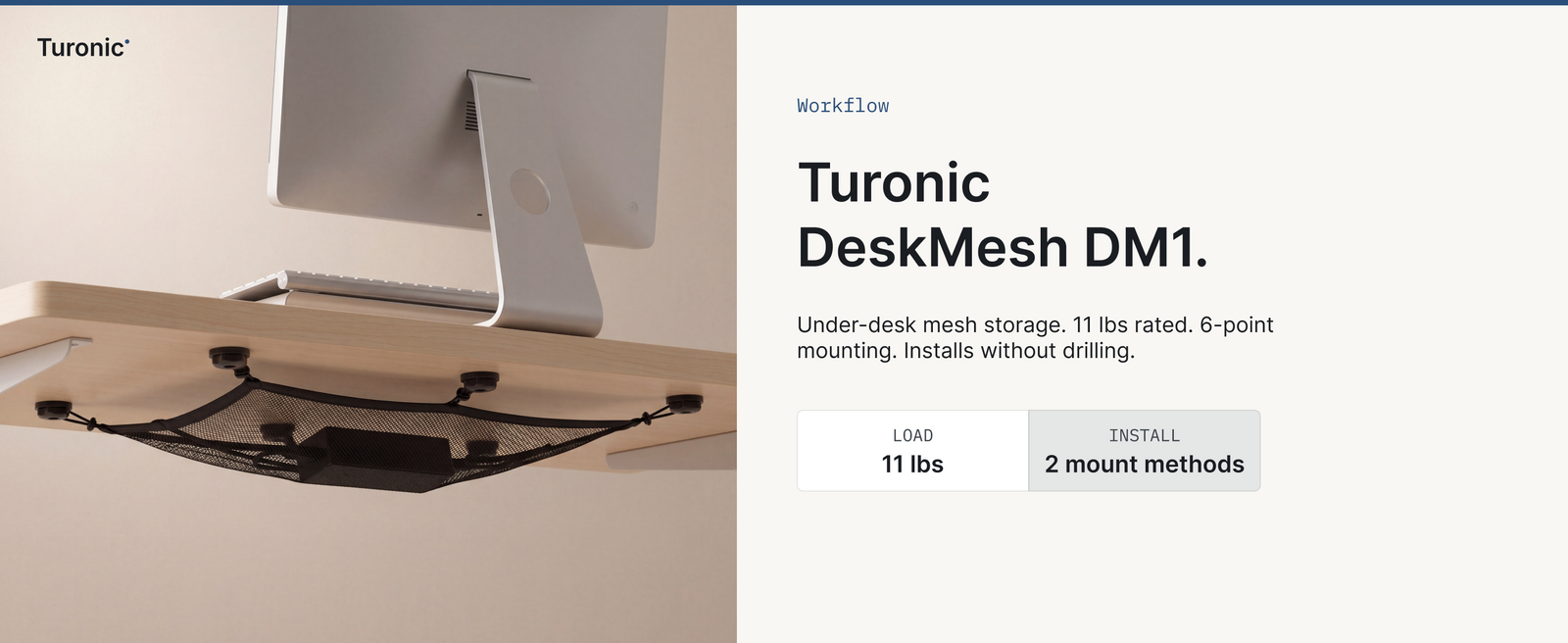 Turonic Cable Management Net DM1 — Under-Desk Organizer — A+ block 1