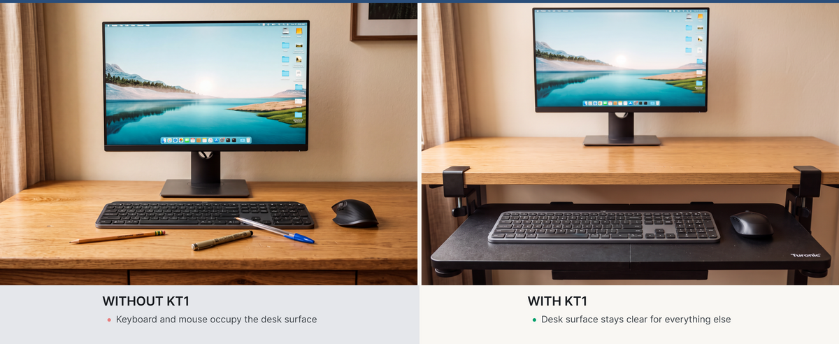 Turonic KT1 Under-Desk Keyboard Tray — A+ block 3