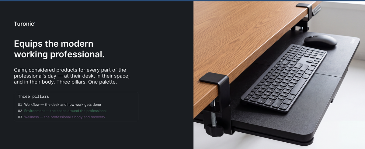 Turonic KT1 Under-Desk Keyboard Tray — A+ block 7