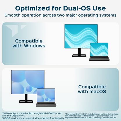 Turonic DockHub Mini 8-in-1 USB-C Hub with Dual HDMI™ 4K@60Hz (BYL-2401)