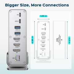 Turonic DockHub Pro 15-in-1 USB 3.2, Dual HDMI™ 4K@60Hz (BYL-2519)