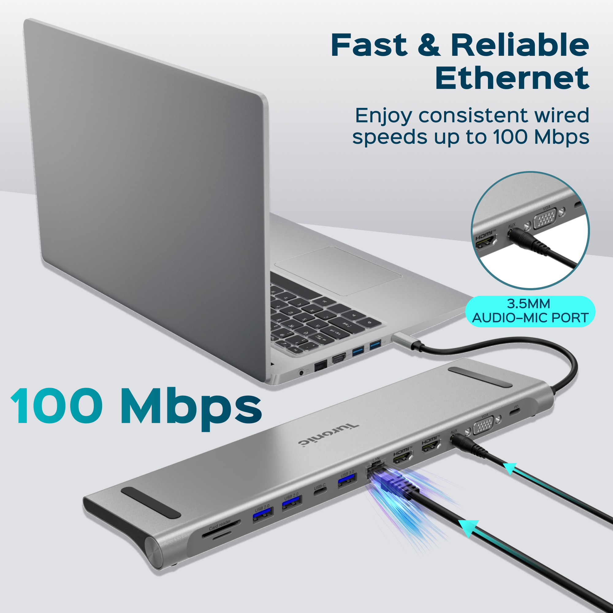 Turonic DockHub Office 12-in-1 USB-C Hub with 100W PD (BYL-2003U2)