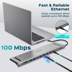Turonic DockHub Office 12-in-1 USB-C Hub with 100W PD (BYL-2003U2)