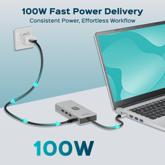 Turonic DockHub Mini 8-in-1 USB-C Hub with Dual HDMI™ 4K@60Hz (BYL-2401)