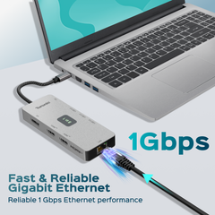 Turonic DockHub Mini 8-in-1 USB-C Hub with Dual HDMI™ 4K@60Hz (BYL-2401)