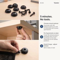 Turonic Cable Management Net DM1 — Under-Desk Organizer