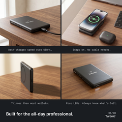 Turonic Power Bank PB1 — 5,000 mAh Wireless + USB-C