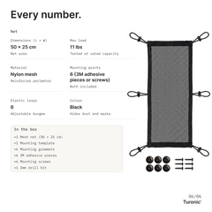 Turonic Cable Management Net DM1 — Under-Desk Organizer