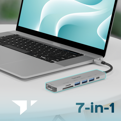 Turonic YG-2120 USB Hub, 7-in-1 USB-C Adapter with 4K HDMI™ Output