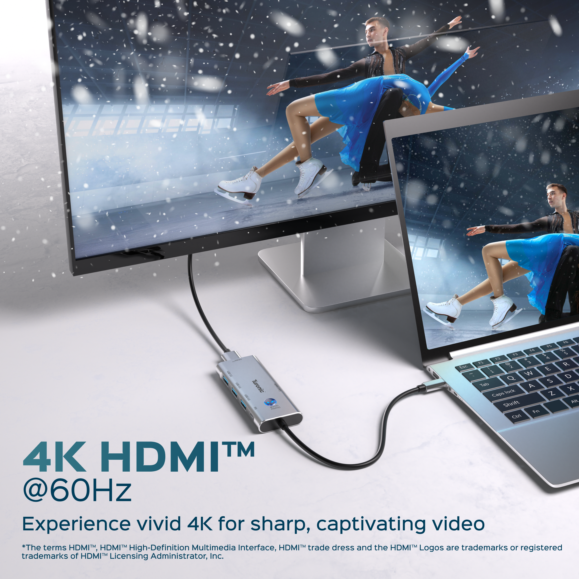 Turonic ConnectHub Pro USB-C 7-in-1 with 100W PD, HDMI™ 4K@60Hz (BYL-2425)