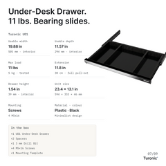 Turonic UD1 Under Desk Drawer