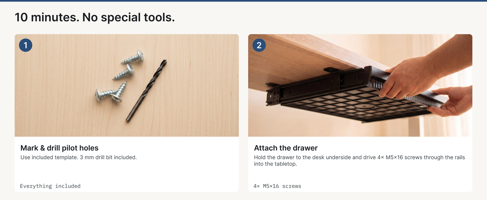 Turonic UD1 Under Desk Drawer — A+ block 4